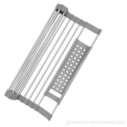 Pot Lid Holder Roll-up Over Sink Drying Rack w/Cutlery Rest Supplier